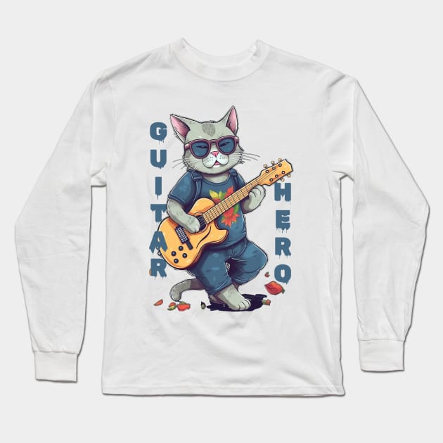 Guitar hero Long Sleeve T-Shirt by BukovskyART